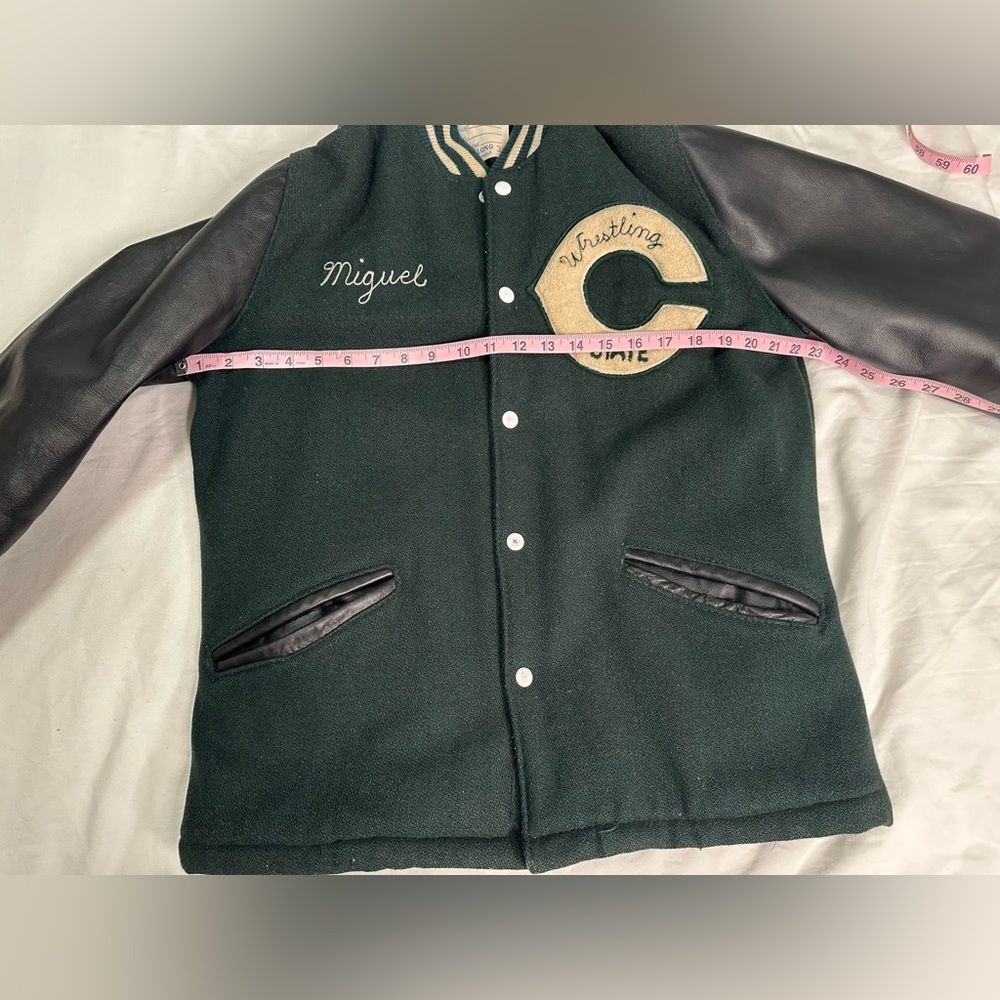 Vintage 60s DeLONG Letterman Varsity Jacket Wrestling State Chenille Patch Sz 38 - Picture 6 of 10